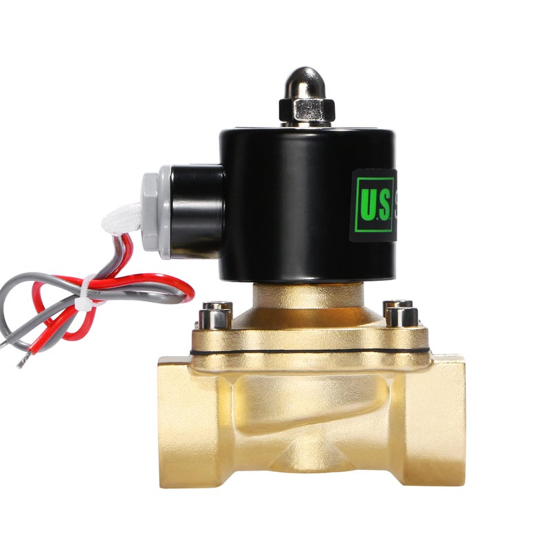 U.S. Solid 1" Brass Electric Solenoid Valve 24VAC Normally Closed VITON Air Non-potable Water Fuel - Image 3